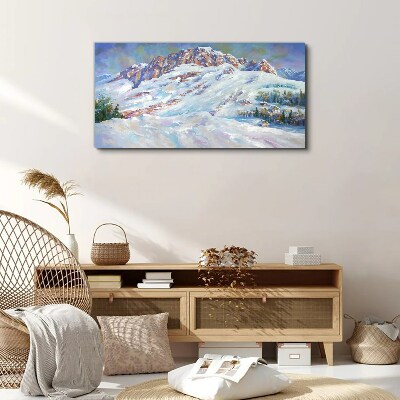 Winter mountain landscape Canvas Wall art