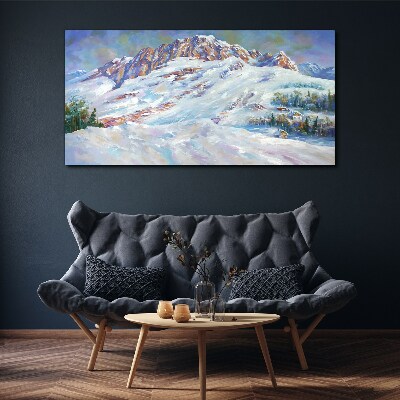 Winter mountain landscape Canvas Wall art