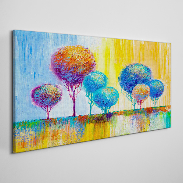Colorful trees in the sunset light Canvas Wall art