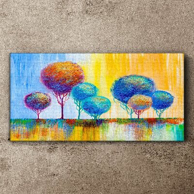 Colorful trees in the sunset light Canvas Wall art