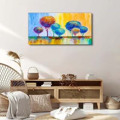 Colorful trees in the sunset light Canvas Wall art