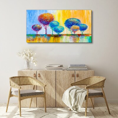 Colorful trees in the sunset light Canvas Wall art