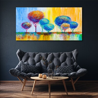 Colorful trees in the sunset light Canvas Wall art
