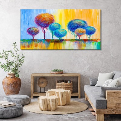 Colorful trees in the sunset light Canvas Wall art