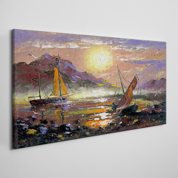 Sunset over the sea Canvas Wall art