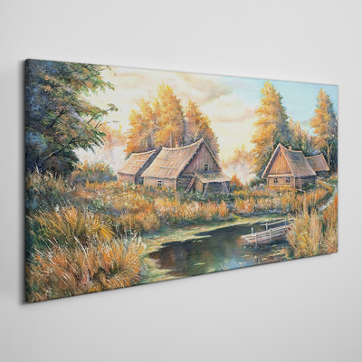 A peaceful rural landscape in the morning Canvas Wall art