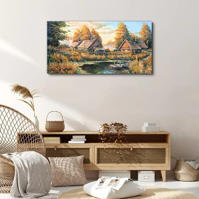 A peaceful rural landscape in the morning Canvas Wall art