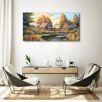 A peaceful rural landscape in the morning Canvas Wall art
