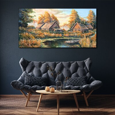 A peaceful rural landscape in the morning Canvas Wall art