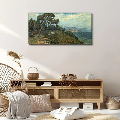 Seaside landscape with a tree Canvas Wall art