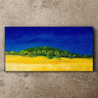 Painting sky tree field Canvas Wall art