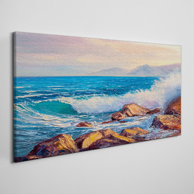 Painting ocean sea waves Canvas Wall art