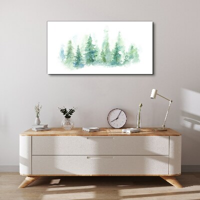 Green forest fog Canvas Wall art