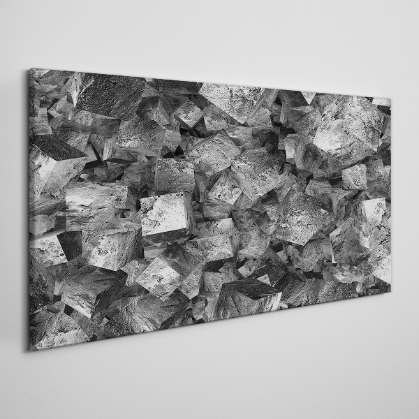 Abstract cubes in monochromatic tones Canvas Wall art