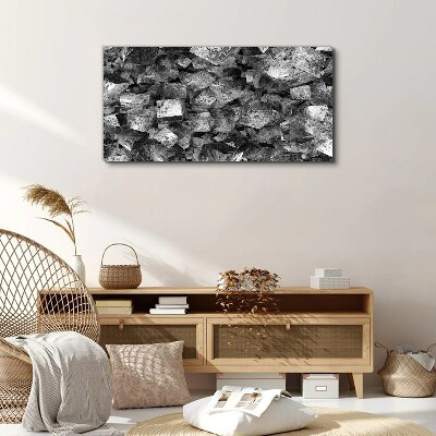 Abstract cubes in monochromatic tones Canvas Wall art