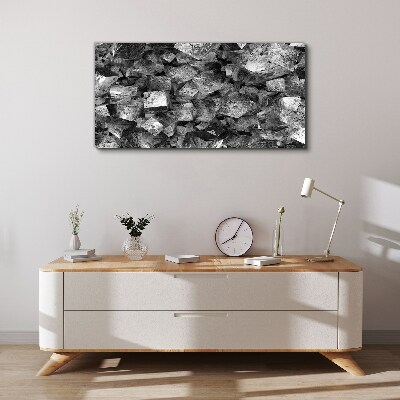 Abstract cubes in monochromatic tones Canvas Wall art