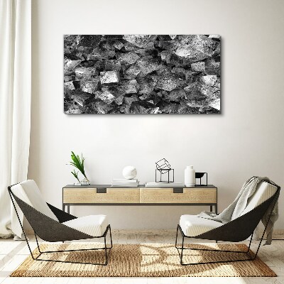 Abstract cubes in monochromatic tones Canvas Wall art
