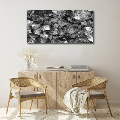 Abstract cubes in monochromatic tones Canvas Wall art
