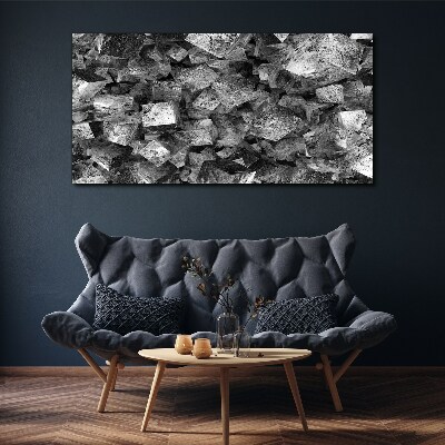 Abstract cubes in monochromatic tones Canvas Wall art