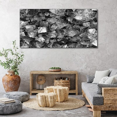 Abstract cubes in monochromatic tones Canvas Wall art