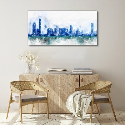 Painting city buildings Canvas Wall art