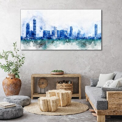 Painting city buildings Canvas Wall art