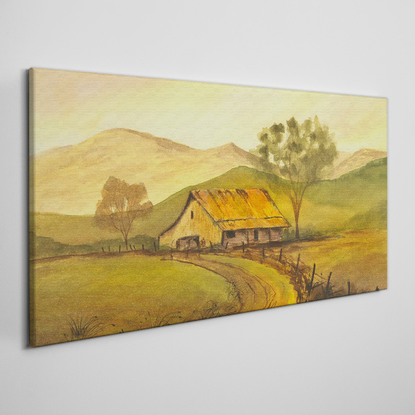 A peaceful rural landscape in the morning Canvas Wall art