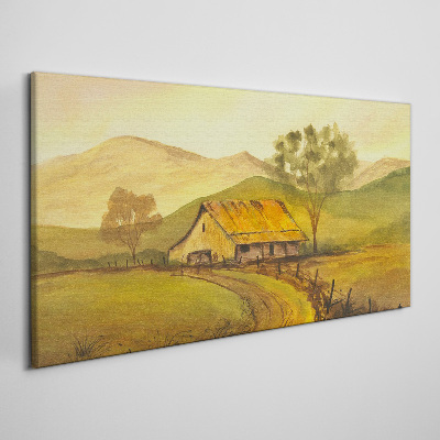 A peaceful rural landscape in the morning Canvas Wall art
