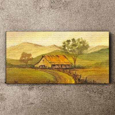 A peaceful rural landscape in the morning Canvas Wall art