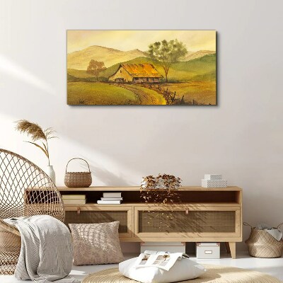 A peaceful rural landscape in the morning Canvas Wall art