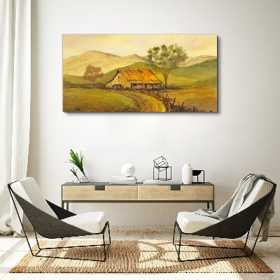A peaceful rural landscape in the morning Canvas Wall art
