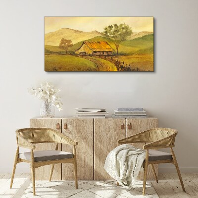 A peaceful rural landscape in the morning Canvas Wall art