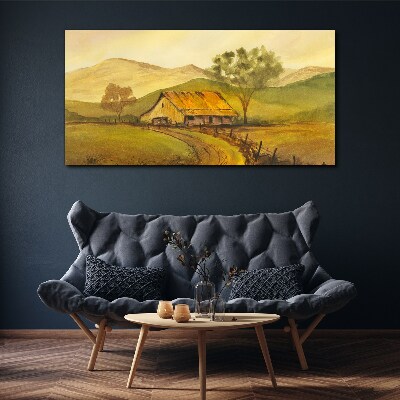 A peaceful rural landscape in the morning Canvas Wall art