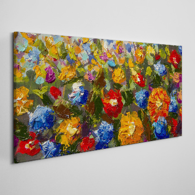 A floral landscape in intense colors Canvas Wall art