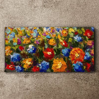A floral landscape in intense colors Canvas Wall art