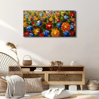 A floral landscape in intense colors Canvas Wall art