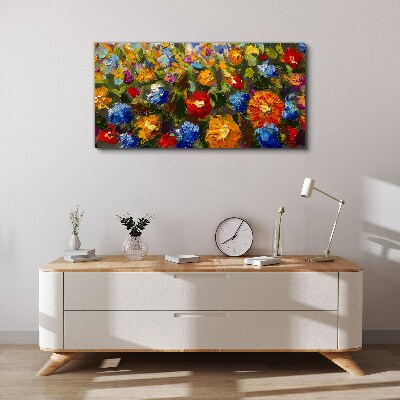A floral landscape in intense colors Canvas Wall art