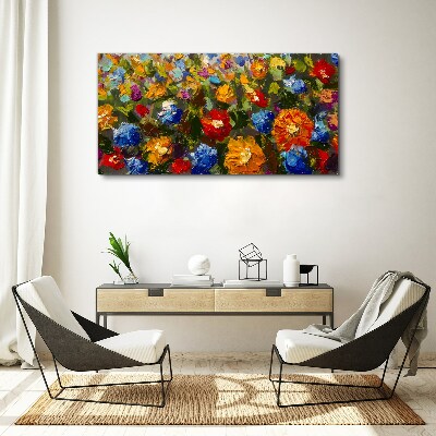 A floral landscape in intense colors Canvas Wall art