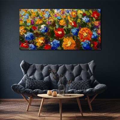 A floral landscape in intense colors Canvas Wall art