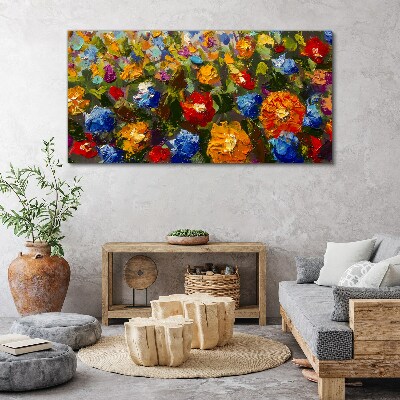 A floral landscape in intense colors Canvas Wall art