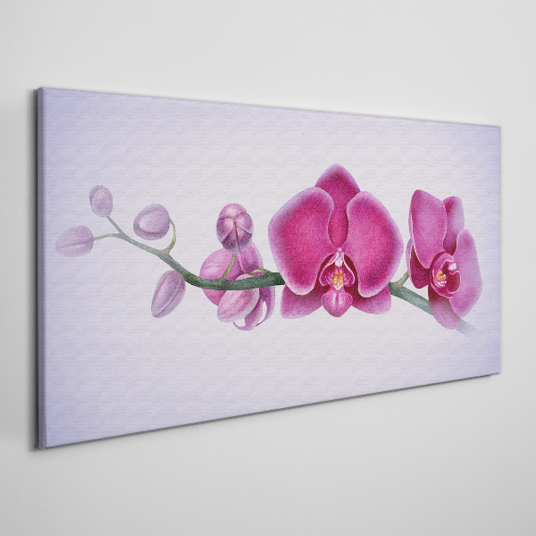 Watercolor orchid flower branch Canvas Wall art