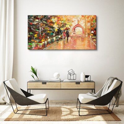 Couple painting trees Canvas Wall art
