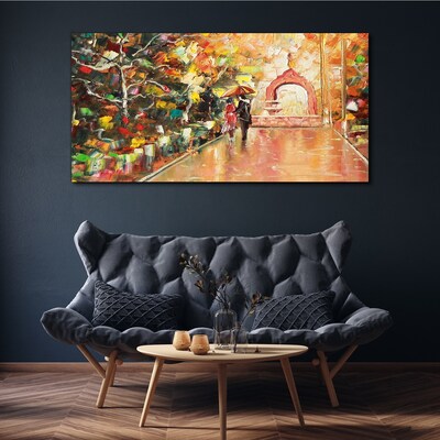 Couple painting trees Canvas Wall art