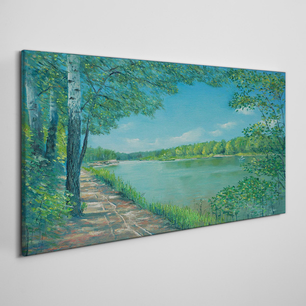 A peaceful path by the water Canvas Wall art