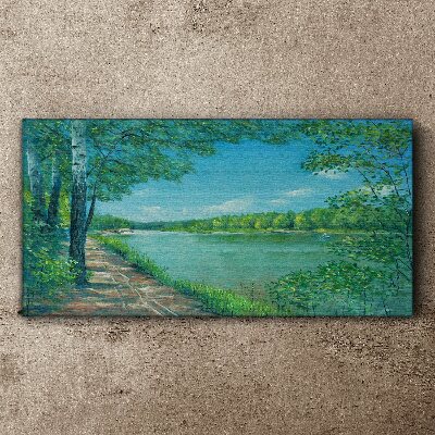 A peaceful path by the water Canvas Wall art