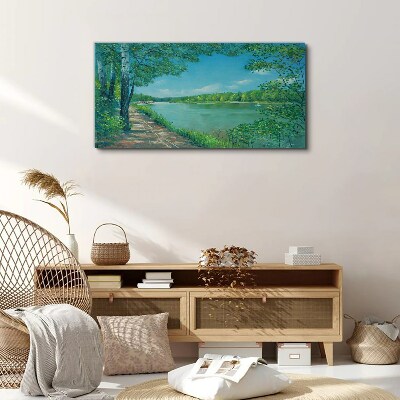 A peaceful path by the water Canvas Wall art