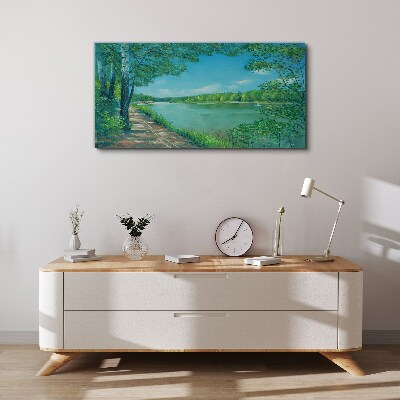 A peaceful path by the water Canvas Wall art