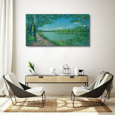 A peaceful path by the water Canvas Wall art