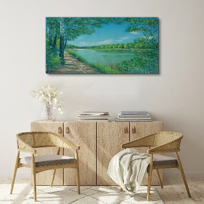 A peaceful path by the water Canvas Wall art