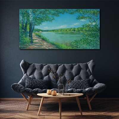 A peaceful path by the water Canvas Wall art